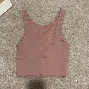 lululemon athletica Ribbed Mauve Pink Crop Tank